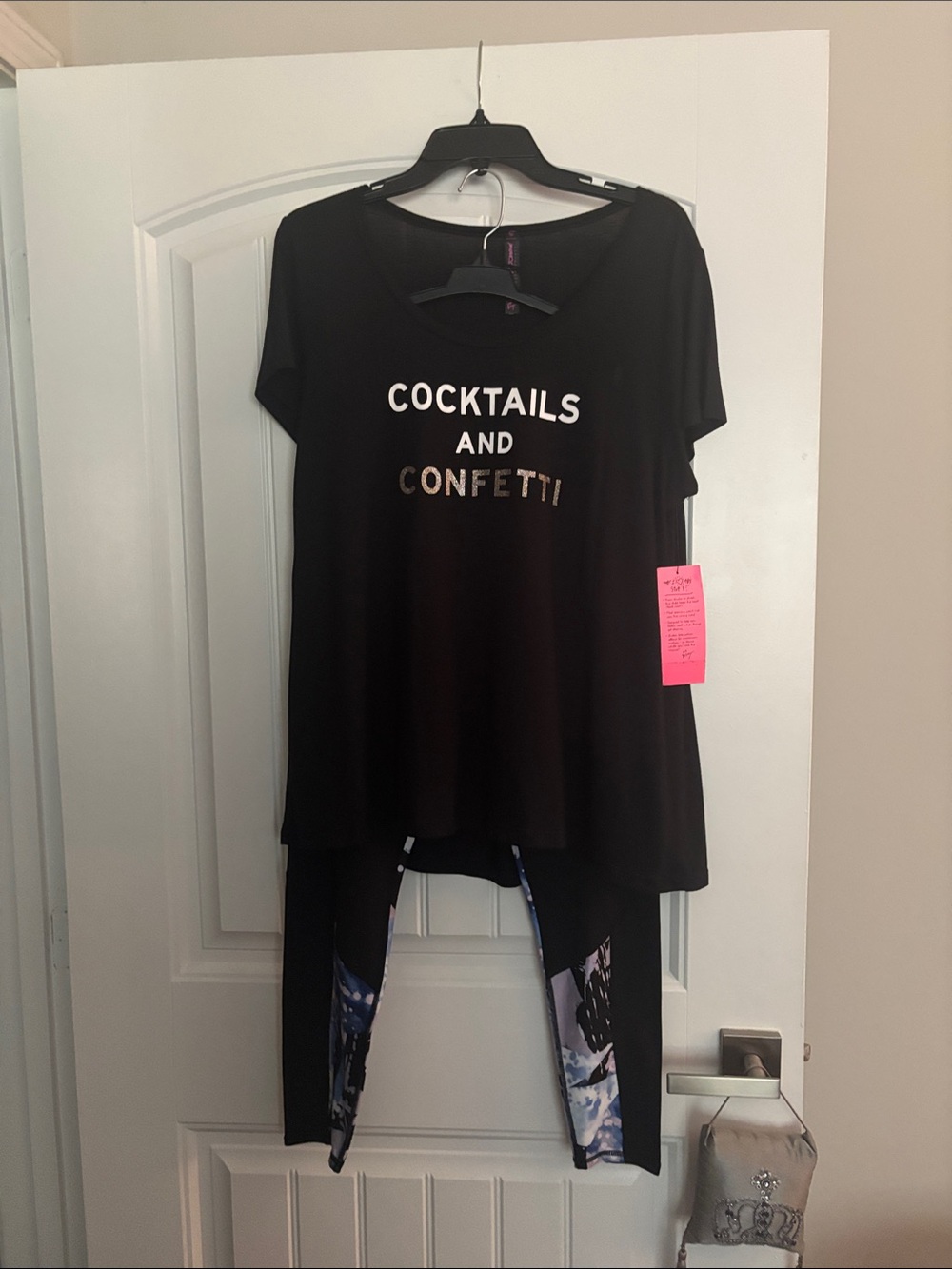 Betsey Johnson Black 'Cocktails and Confetti' Graphic Tee. ActiveWear